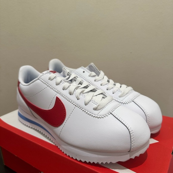 NIB Women Nike Cortez Leather  DN1791 108  White/Varsity Red/Varsity Blue - Picture 2 of 6